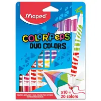 Carioci, 20 culori/set, Color'Peps Duo, 10 carioci cu 2 varfuri, Maped