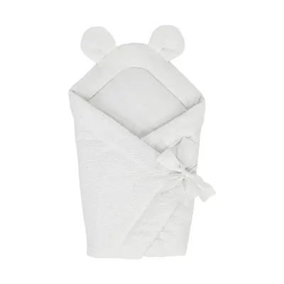 Păturică de înfășat albă din material bouclé 35x65 cm – Meowbaby
