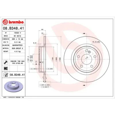 Disc frana BREMBO 08.B348.41