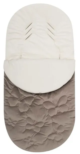 Sac de iarnă pentru cărucior New Baby - Butterflies, 45 x 95 cm, ecru