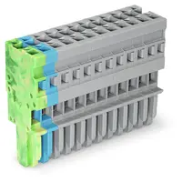 1-conductor female plug; 4 mm²; 12-pole; 4,00 mm²; green-yellow, blue, gray