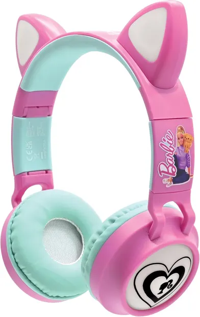 Căști pentru copii Lexibook - Barbie Cat’s ears HPBTKTBB, wireless, roz/albastru