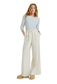Pantaloni uni relaxed fit - Alb murdar