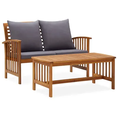 Gossi set mobilier de gradina cu perne, 2 piese, lemn masiv de acacia