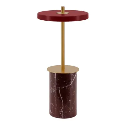 Veioză roșie LED cu intensitate reglabilă din marmură cu abajur din metal (înălțime 25,5 cm) Asteria Move Mini – UMAGE