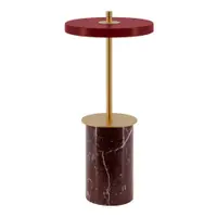 Veioză roșie LED cu intensitate reglabilă din marmură cu abajur din metal (înălțime 25,5 cm) Asteria Move Mini – UMAGE