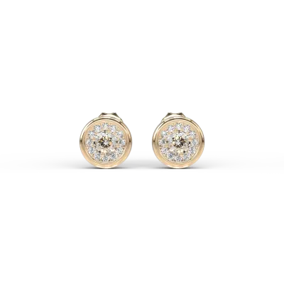 Cercei din aur galben cu diamant de 0.329ct