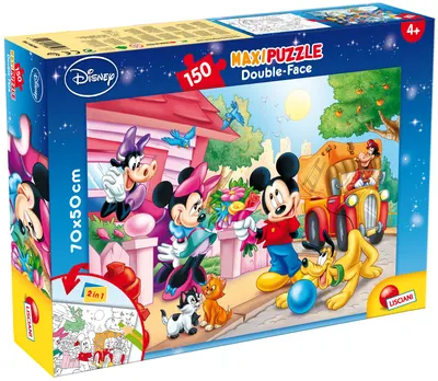 Puzzle cu două fețe Lisciani pentru colorare 150 piese - Mickey Mouse