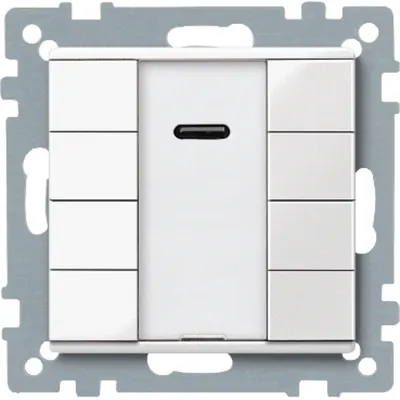 Buton KNX, 8 clapete si receptor IR, Alb polar, Sistem M