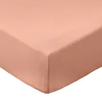 Cearceaf teracotă din bumbac percal cu elastic 90x190 cm Cotton Percale – Bianca