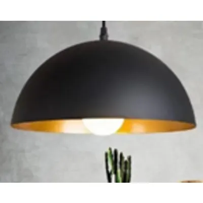 Vintage – Pendul metalic 1913 E27 400mm (negru-auriu)