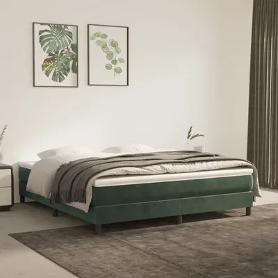 vidaXL Saltea cu arcuri buzunar, fermitate medie, verde închis, 180x200x20 cm, catifea