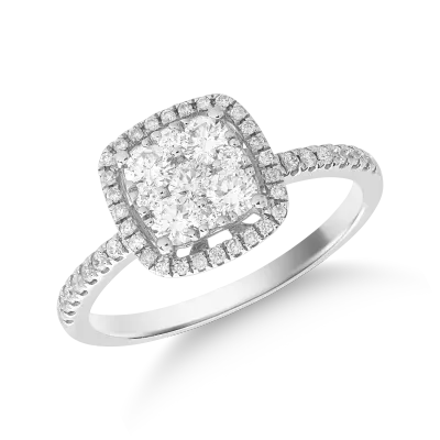 Inel din aur alb cu diamante de 0.592ct
