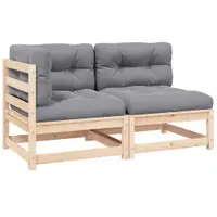 vidaXL Set mobilier de grădină cu perne, 2 piese, lemn masiv de pin