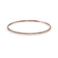 Bratara tennis din aur roz cu diamante maro de 2.25ct