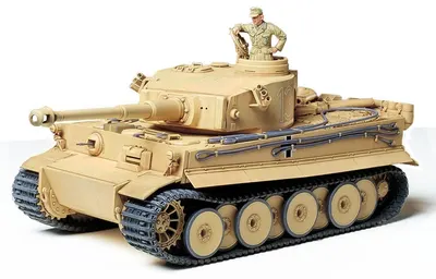 Kit model militar Tamiya: Tancuri - Tanc german Tiger I, Africa, 1 figurină