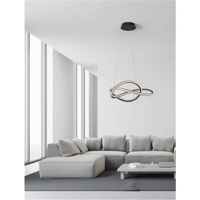 Lampa suspendata GINEVRA Nisipiu Negru Aluminiun & Silicon LED 56 Wat 230 Volt 3750Lm 3000K IP20