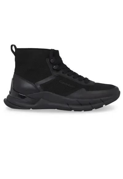 Pantofi sport pentru Barbati - high top lace up knit - HM0HM01267-0GJ - Negru - Negru