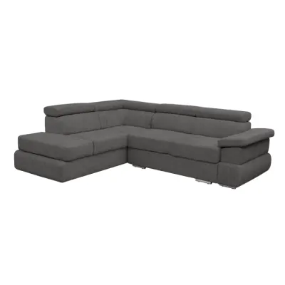 Coltar extensibil TIVOLI 2S3, cu arcuri si lada depozitare, colt stanga, gri inchis, 285x225x90 cm