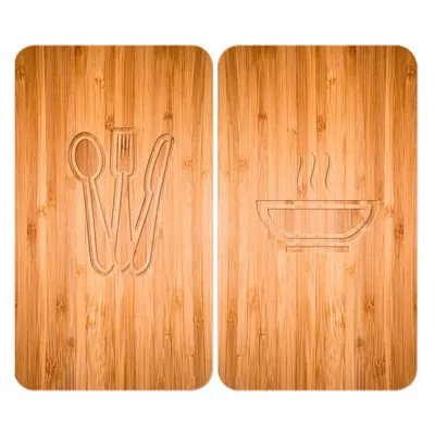 Set 2 protecții din sticlă pentru aragaz Wenko Lunch, 52 x 30 cm
