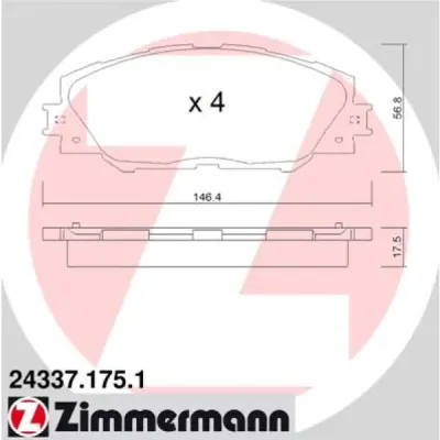 Set placute frana, frana disc ZIMMERMANN 24337.175.1