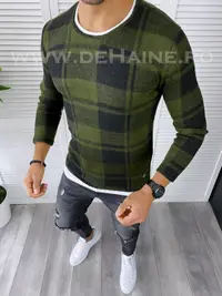 Bluza barbati kaki slim fit 5039 D2-1.1