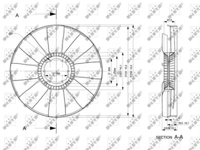 Ventilator radiator (diameter 750mm, numar lame 8) potrivit MERCEDES ACTROS, ACTROS MP2 MP3 OM541.920-OM542.969 04.96