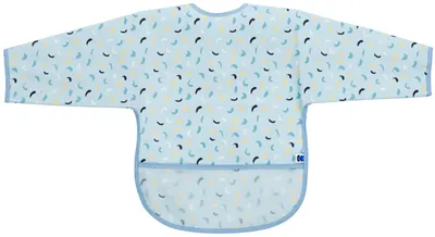 Bavetă impermeabila cu mâneci și buzunar KikkaBoo - Arty, Blue Pattern