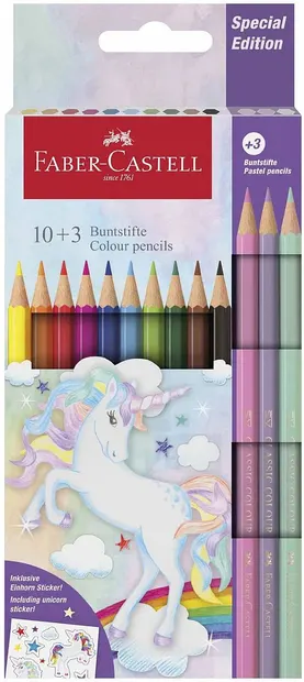 Creioane colorate Faber-Castell - Unicorn 10 + 3 culori