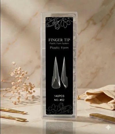 Tipsuri Reutilizabile Dual Form NO. #52 – Design 3D Facetat, Tip Gheara (140 buc)