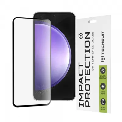 Folie de protectie Ecran Techsuit pentru Samsung Galaxy S23 FE S711, Sticla Securizata, Full Glue, 111D, Neagra