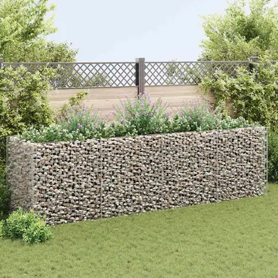 vidaXL Strat înălțat gabion, 360 x 90 x 100 cm, oțel