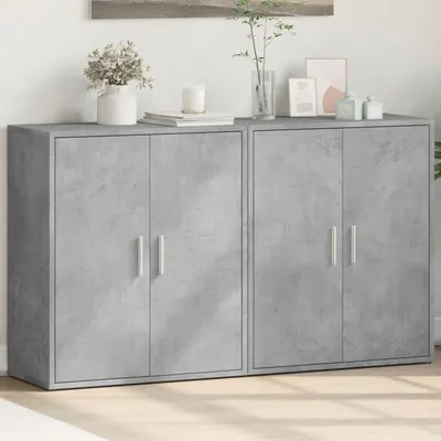vidaXL Dulapuri, 2 buc., gri beton, 60x31x70 cm, lemn prelucrat