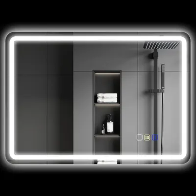 HOMCOM Oglinda de baie cu iluminare LED, pad anti-întunecare, 3 culori reglabile, culoare argintie | Aosom Romania
