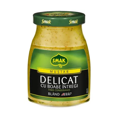 Mustar Delicat cu Boabe Intregi, Smak, 180 g