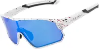 Ochelari ciclism copii RockBros SP314, albi multicolor, polarizați.