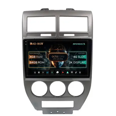 Navigatie Jeep Compass Patriot (2006-2010), Android, V-Octacore 4GB RAM + 64GB ROM, 10.36 Inch - AD-BGV10004+AD-BGRKIT295