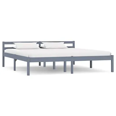 vidaXL Cadru de pat, gri, 160 x 200 cm, lemn masiv de pin