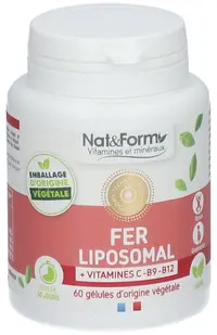 Fier cu vitamina C, B12 și acid folic, 60 capsule, Nat&Form