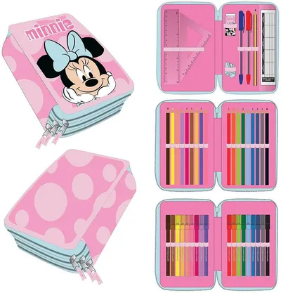 Penar echipat Cerda Minnie - 3 compartimente cu fermoar