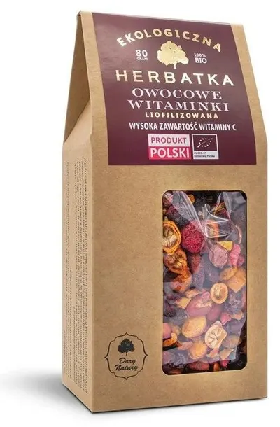 Ceai bio de fructe liofilizate, 80 g, Dary Natury