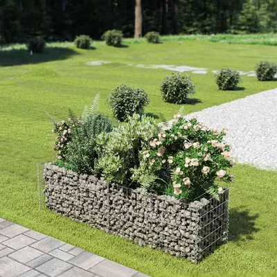 vidaXL Strat înălțat gabion, 180 x 50 x 50 cm, oțel galvanizat