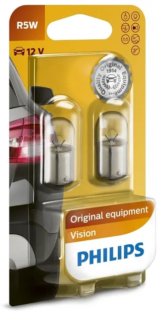 Becuri auto Philips - 12V, R5W, BA15s, 2 buc.