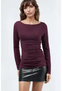 Bluza dama - cu maneca lunga - mov - jerseu