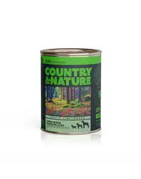 COUNTRY&amp;NATURE Hrana umeda caine, cu cerb si cuscus 800 g