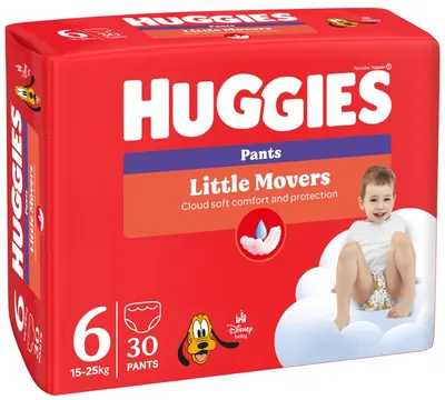 Scutece chilotei Huggies Little Movers - Mărimea 6, 15-25 kg, 30 buc