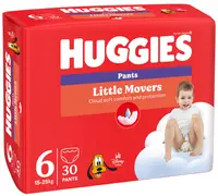 Scutece chilotei Huggies Little Movers - Mărimea 6, 15-25 kg, 30 buc