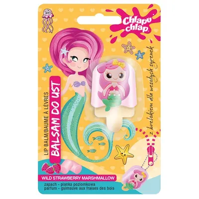 Estetica Balsam de buze Mermaid, căpșuni și bezea, 4 g + Breloc