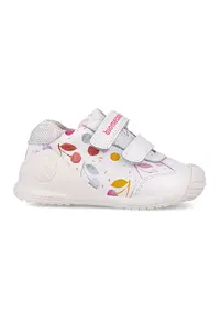 Pantofi sport din piele cu model si inchidere velcro - Rosu/Galben sofran/Alb murdar