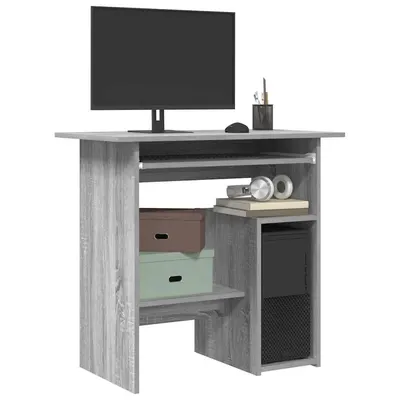 vidaXL Birou, gri sonoma, 80x45x74 cm, lemn prelucrat